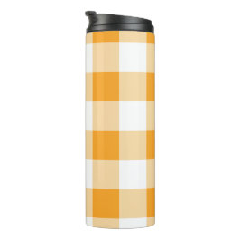 Garrafa Térmica Padrão de Gingham Amarelo