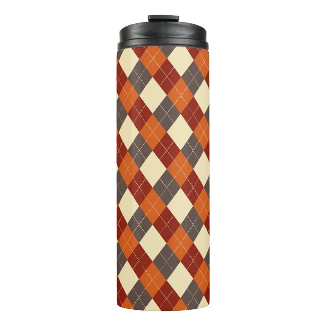 Garrafa Térmica Padrão de Gingham de outono (Frente)