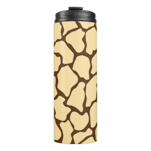 Garrafa Térmica Padrão de Girafa Marrom – Estampa Minimalista de A