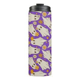 Garrafa Térmica Padrão de Halloween para Fantasmas Bonitos