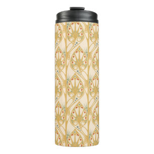Garrafa Térmica Padrão de ilustração do retro art nouveau
