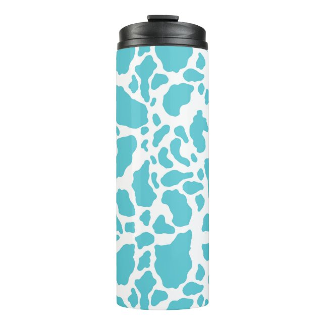 Garrafa Térmica Padrão de impressão animal das manchas brancas e a (Frente)
