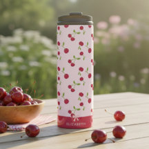 Padrão de Impressão de Cereja Fofo Coquette Rosa P