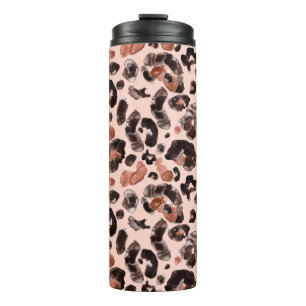Garrafa Térmica Padrão de impressão de leopardo aquoso
