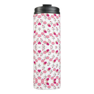 Garrafa Térmica Padrão de impressão Floral vermelho-rosa-chic