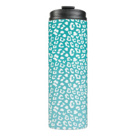 Garrafa Térmica Padrão de Impressão Turquesa Leopardo