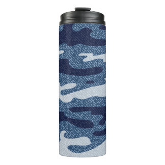 Garrafa Térmica Padrão de Jeans Denim Detectados por Camuflagem