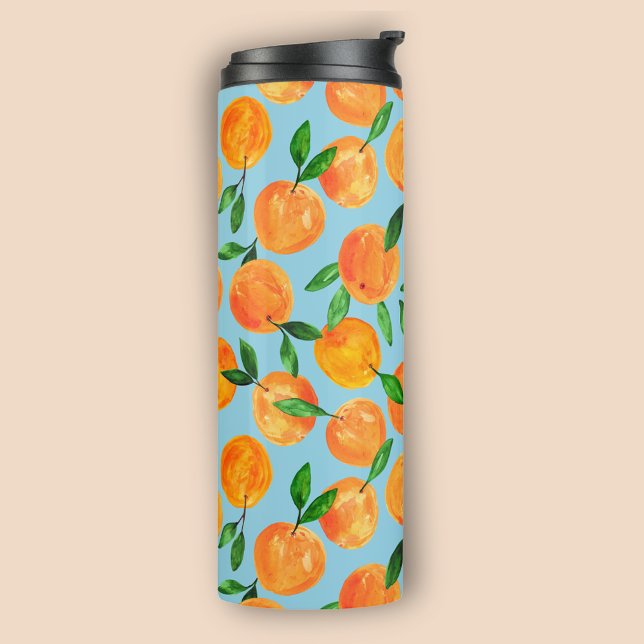 Garrafa Térmica Padrão de laranjas de citrinos de fruta de Verão (Citrus Oranges Summer Fruit pattern thermal tumbler)