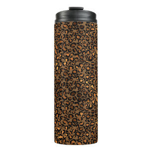 Garrafa Térmica Padrão de leopardo dourado
