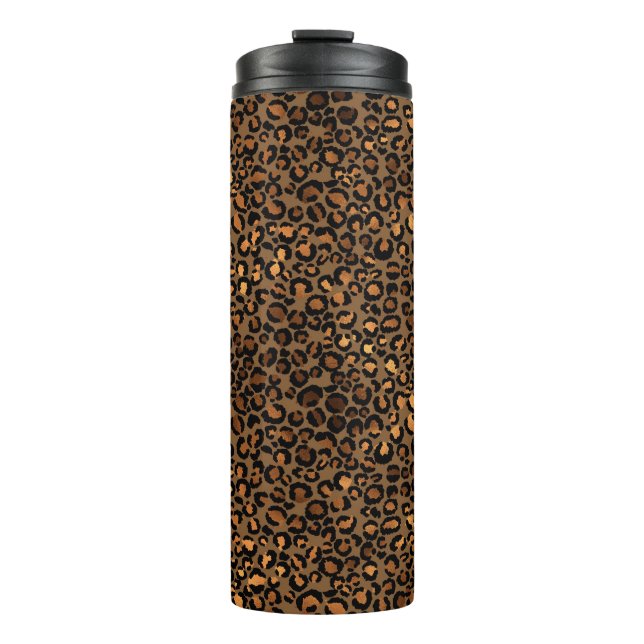 Garrafa Térmica Padrão de leopardo dourado (Frente)