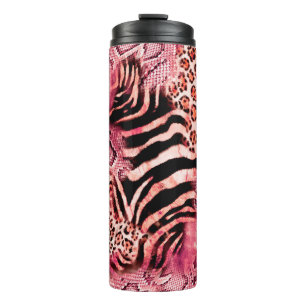 Garrafa Térmica Padrão de leopardo sem costura, zebra abstrato. le