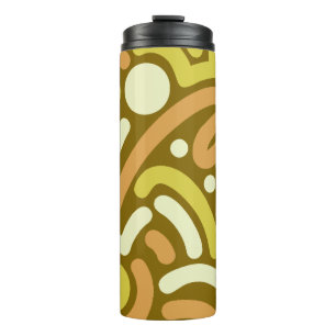 Garrafa Térmica Padrão de Loop Olive Doodle