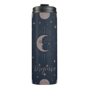Garrafa Térmica Padrão de Lua Celestial Roupas Femininas Persona