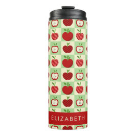 Garrafa Térmica Padrão de Maçã Personalizado Fofo Xadrez