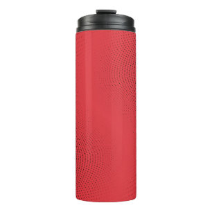Garrafa Térmica Padrão de meio tom monocromático abstrato vermelho