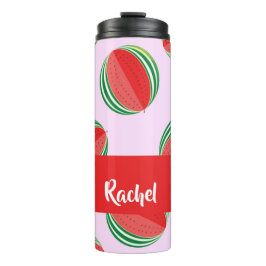 Garrafa Térmica Padrão de melancia fatiada a rosa