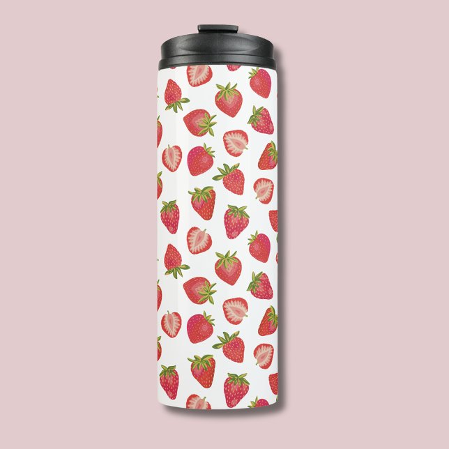 Garrafa Térmica Padrão de morango de Verão bonito (Strawberry Pattern thermal tumbler)
