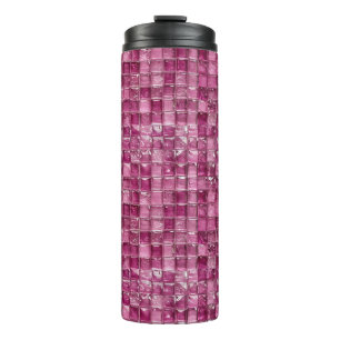 Garrafa Térmica Padrão de mosaico rosa