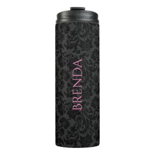 Garrafa Térmica Padrão de na moda Monocromático de Black & Cinza