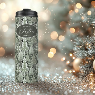 Garrafa Térmica Padrão de Natal da Terra Verde nº 6 ID1009