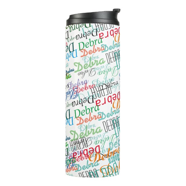 Garrafa Térmica Padrão de nomes de cores personalizados (Giro à esquerda)