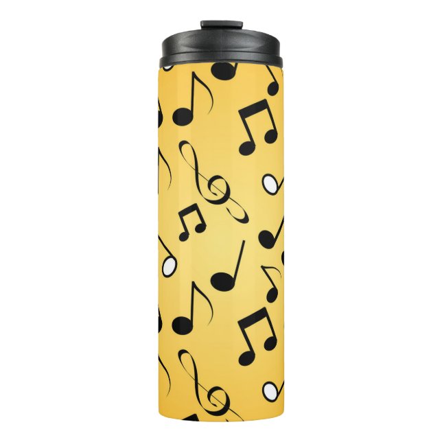 Garrafa Térmica padrão de notas musicais (Frente)