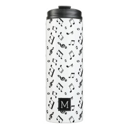 Garrafa Térmica Padrão de notas musicais monograma