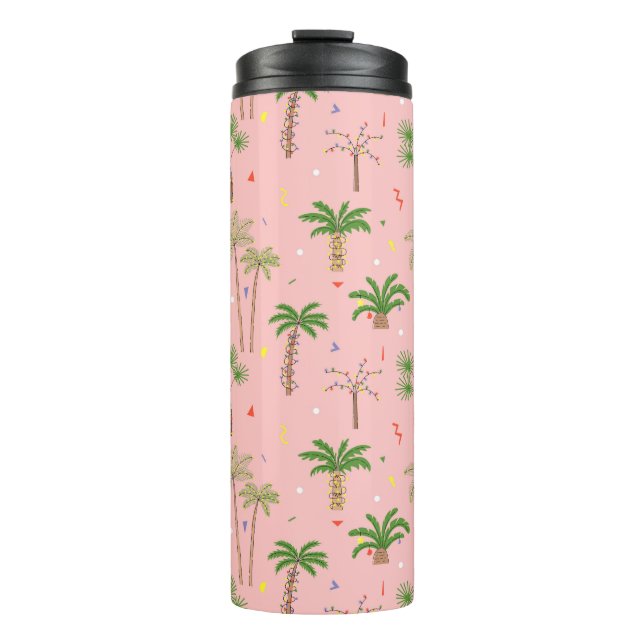 Garrafa Térmica Padrão de Palmeiras de Natal Tropical (Frente)