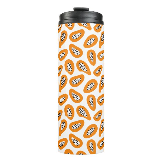 Garrafa Térmica Padrão de Papaya Elegante Monograma (Frente)