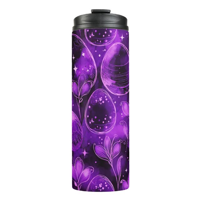 Garrafa Térmica Padrão de Páscoa Gótico Roxo (Frente)