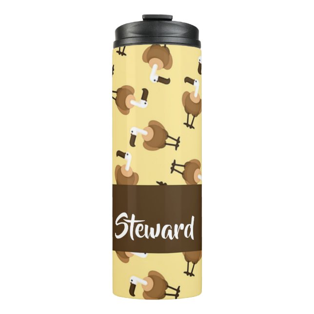 Garrafa Térmica Padrão de pássaros-urubu-do-grifo-castanho (Frente)