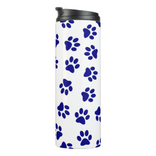 Garrafa Térmica Padrão De Patas, Patas Cachorros, Patas Azuis Mari