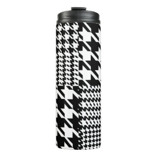 Garrafa Térmica Padrão De Patchwork De Preto E Branco Da Houndsto