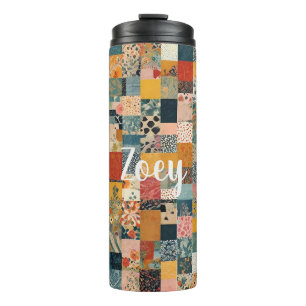 Garrafa Térmica Padrão de Patchwork Personalizável