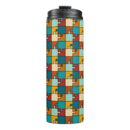 Garrafa Térmica Padrão de peças de Quebra-cabeça de Vintage Jigsee