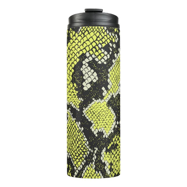 Garrafa Térmica Padrão de pele de animal cobra sem costura. Cobras (Frente)