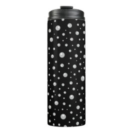 Garrafa Térmica Padrão de Pérola em Fundo Preto