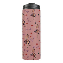 Garrafa Térmica padrão de pinos rosa