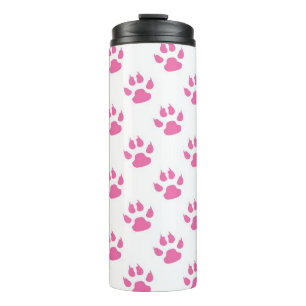 Garrafa Térmica Padrão de pinturas de gatinho rosa