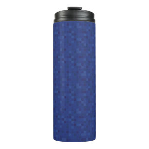Garrafa Térmica Padrão de pixel do mosaico azul