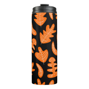 Garrafa Térmica Padrão de Plantas Exóticas de Folha de Vintage