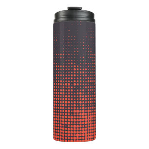 Garrafa Térmica Padrão de pontos laranja, moderno, urbano de meio