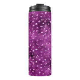 Garrafa Térmica Padrão de Pontos Polka Brilho Glam Gradiente Roxo