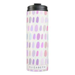 Garrafa Térmica padrão de pontos rosa roxo chique feminino fofo