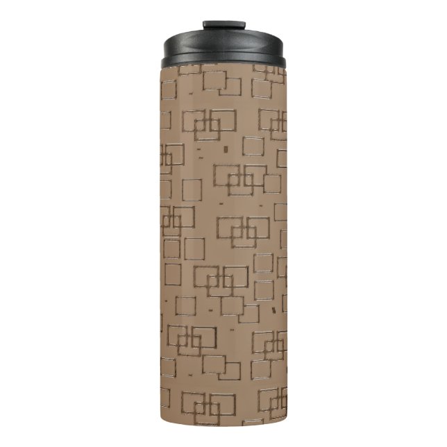 Garrafa Térmica Padrão de quadrados coloridos do café (Frente)