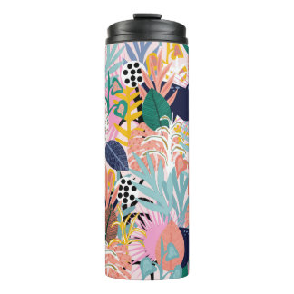 Garrafa Térmica Padrão de selva sem costura com panteras, colorido