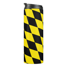 Garrafa Térmica Padrão de Sinalizador Diamante da Baviera Preta e