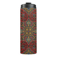 Padrão de Tapete Persa Vintage Vermelho Azul Arabe