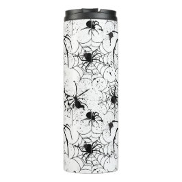 Garrafa Térmica Padrão de Teia de Aranha de Halloween
