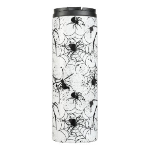 Garrafa Térmica Padrão de Teia de Aranha de Halloween
